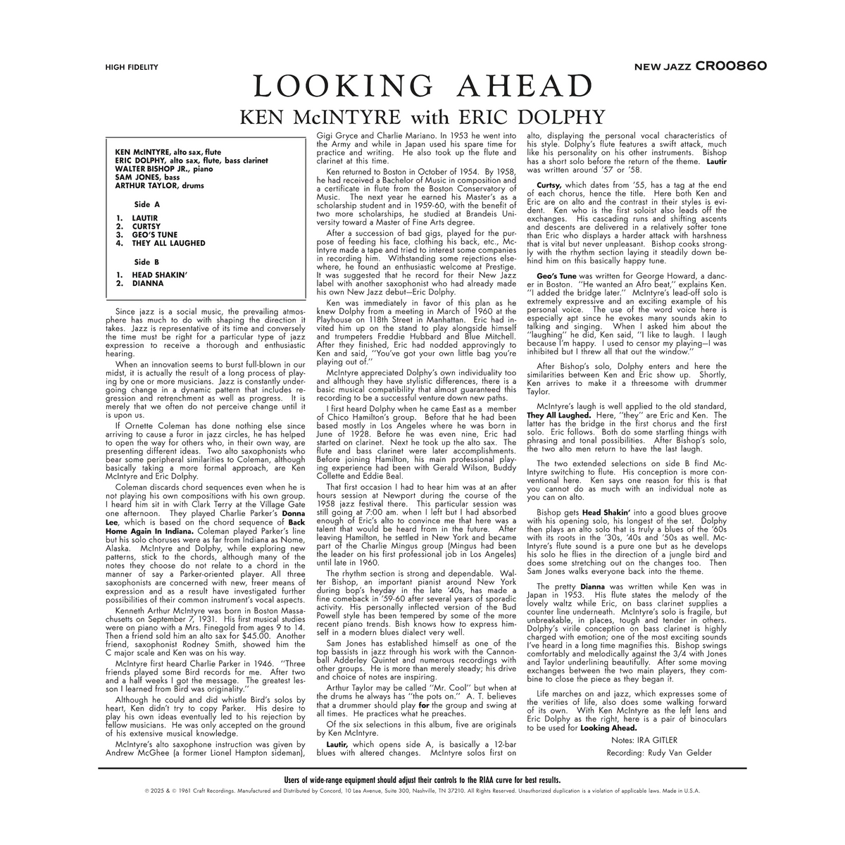 Ken McIntyre & Eric Dolphy - Looking Ahead (Collection Original Jazz Classics)