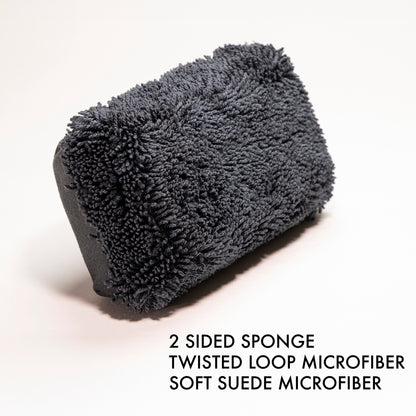 Nouvelle éponge de nettoyage couverte de tissu microfibre double face (paquet de 2)