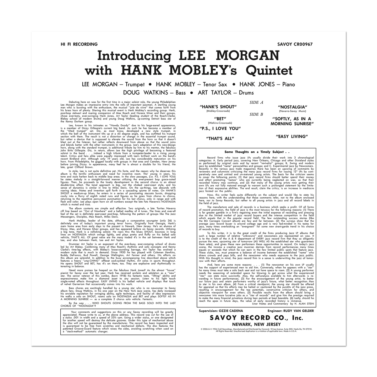 Lee Morgan - Introducing Lee Morgan (Série Original Jazz Classics)