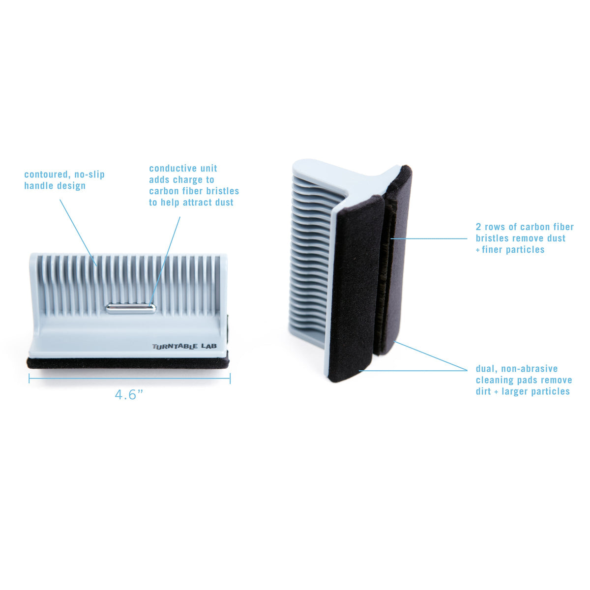 Brosse de nettoyage trois en un pour disques vinyles