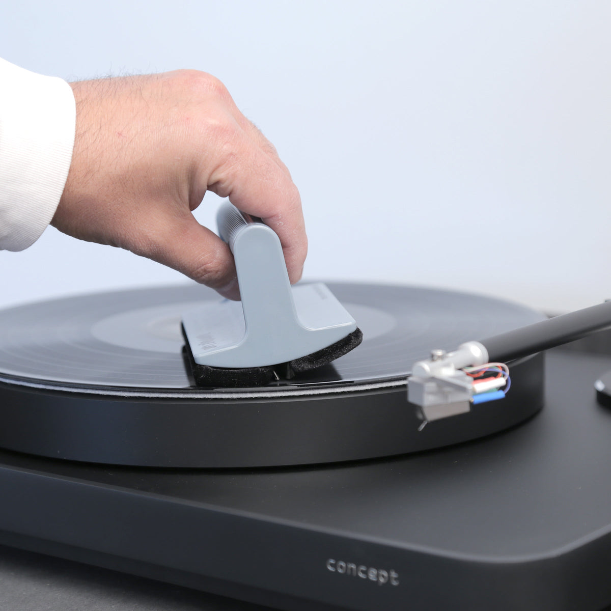 Brosse de nettoyage trois en un pour disques vinyles