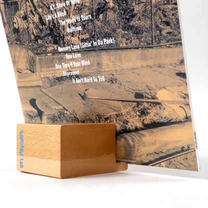 Présentoir de disques en bois / Bois naturel